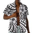 thumbnail image 2 of Uorisanigo Polynesian Matching Outfits for Couples Men's Short Sleeve Shirt Plus Size Beach Shirts and Womens Sleeveless Dress Irregular Hem Hawaiian Vacation Sundress, 2 of 7