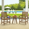 thumbnail image 5 of DYCANPO 18'' HDPS Outdoor Dining Chair Set of 4, Patio Chair with Armrest for Backyard, Light Brown, 5 of 6