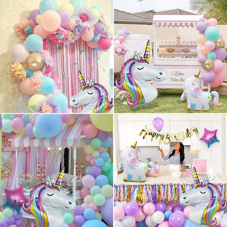 Large Unicorn Birthday Decorations For Girls 115pcs Balloons Happy Birthday  Party Banner Decoration Girls 2nd 1st 16th 21st Unicorn Theme Party Decor