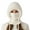 Milky White, variant on Women Winter Hat with Integrated Scarf Cold proof Front Cover Thick Knitted Warm Solid Color Full Outdoor Cycling Travel Cold Weather Cap
