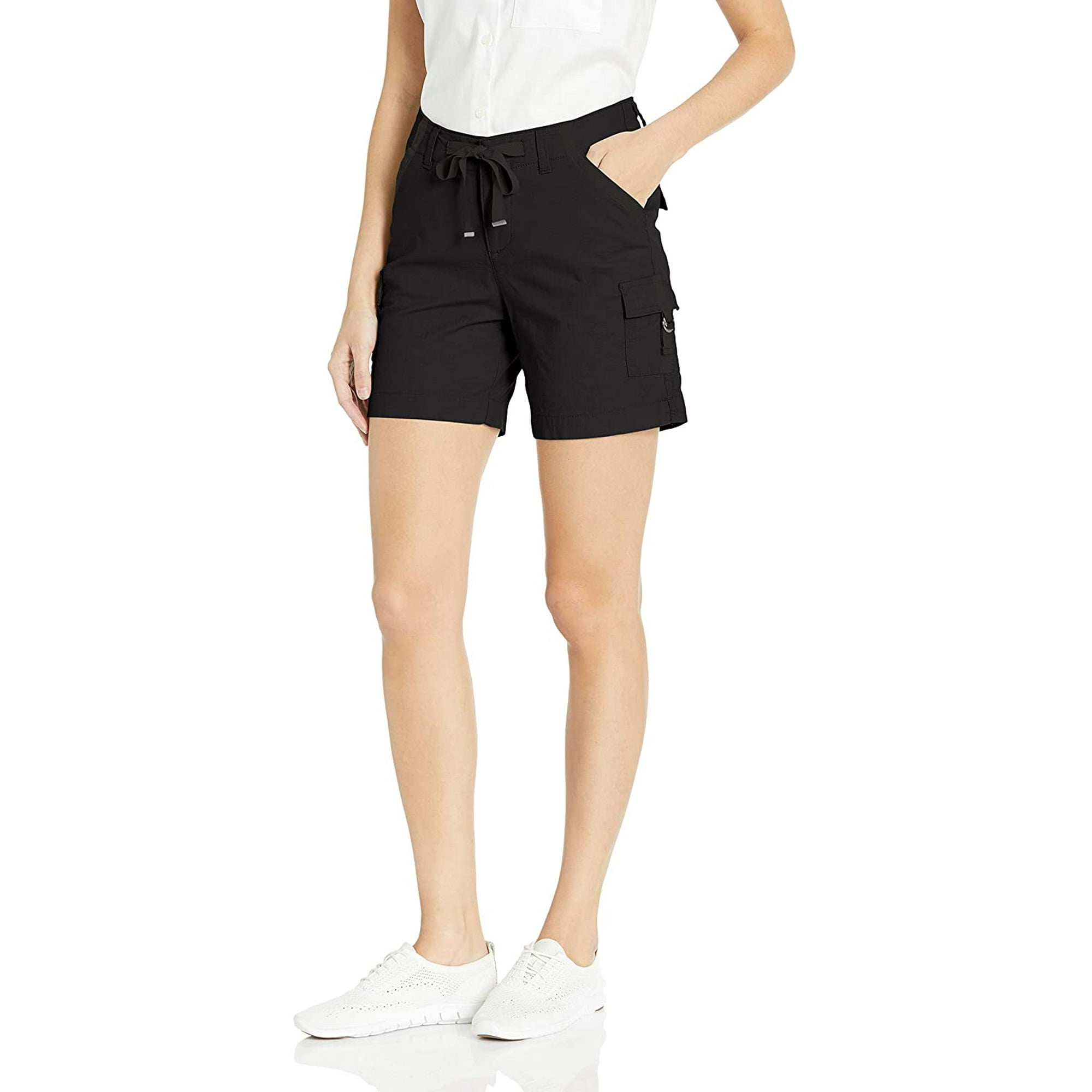 LEE Women's Regular Fit Drawstring D-Ring Cargo Short, Black, 18 | Walmart  Canada