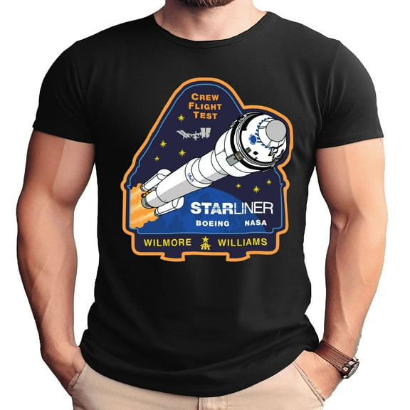 Starliner Crewed Flight Test Logo Adult T-Shirt-Medium