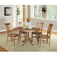 thumbnail image 3 of 36" Round Solid Wood Extension Dining Table with 4 Chairs in Distressed Oak by International Concepts, 3 of 4