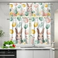 thumbnail image 2 of mayuai Easter Bunny Eggs Kitchen Curtains and Valances Set Tier Curtains Linen Curtains Cafe Curtains 36 Inch Length Living Room Bedroom Bathroom Farmhouse Rustic Country Curtains 3 Piece Set, 2 of 4