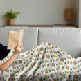 thumbnail image 3 of Beer Soft Flannel Fleece Blanket, Repetitive Demonstration of Drink Mugs and Glasses on a Plain Background, Cozy Plush for Indoor and Outdoor Use, 50" x 70", White Earth Yellow Green, by Ambesonne, 3 of 5