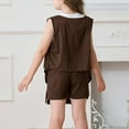 thumbnail image 5 of ZACPNCV Girls 2 Piece Outfits Fall Fringe Suede Vest and Shorts Set Tassel Sleeveless Jackets with High Waist Shorts Coffee 9-10 Years, 5 of 9