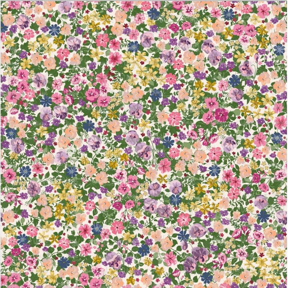 Printed Adhesive Vinyl Pansies Pattern Glitter Vinyl