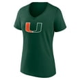 thumbnail image 2 of Women's Green Miami Hurricanes Team Logo V-Neck T-Shirt, 2 of 3