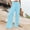 Sky Blue, variant on Stephy Women's New Thin Elastic Loose Large Size Korean Version of Everything Long Trousers Casual Trousers Haren, Black, L