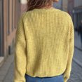 thumbnail image 6 of Aueoeo Crochet Cardigan Sweaters For Women Tops Chunky Knitted V Neck Long Sleeve Button Jackets Open Front Coat Yellow M, 6 of 6