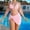 Pink, variant on Njoeus 3 piece Swimsuit for Women Halter Bras Triangles Bikini Sets Beach Swimwear Bathing Suit with Cover Up Skirt Set