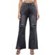 thumbnail image 1 of Gibobby Jeans Pantalones de mujer Pantalones de pierna ancha de mezclilla informales de verano para mujer Pantalones vaqueros ligeramente rasgados con corte de bota(Negro,XL), 1 of 5