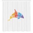 thumbnail image 3 of Ambesonne Dolphin Shower Curtain, Marine Animal Design, 69"Wx84"L, Multicolor, 3 of 3
