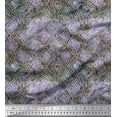 thumbnail image 1 of Soimoi polyester Crepe Fabric Curve Diamond Geometric Decor Fabric Printed Yard 52 Inch Wide, 1 of 3