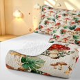 thumbnail image 4 of Homewish Retro Plant Mushrooms Quilt King,Wild Botanical Fungi King Coverlet Set,Beige,Polkadot Reversible,3 Pieces, 4 of 7