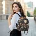thumbnail image 6 of FORMRS Mini Backpack Purse for Women Travel Daypack Casual Shoulder Bag, Black Halloween Dancing Skeleton, 6 of 7