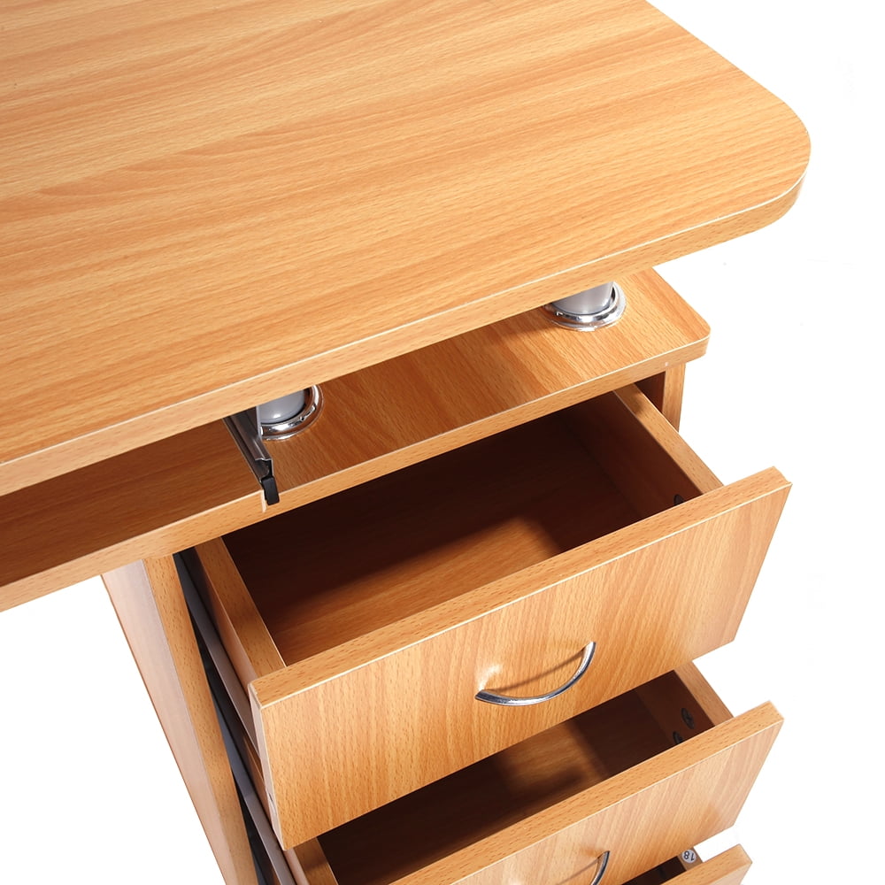 Kepooman MDF Portable 1pc Door with 3pcs Drawers Computer Desk, Wood Color Kepooman MDF Portable 1pc Door with 3pcs Drawers Computer Desk, Wood Color