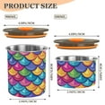 thumbnail image 3 of Mermaid Print Rainbow Airtight Coffee Bean Canister 17oz Food Storage Containers with Lids For Gournd, Tea, Sugar, Flour, Rice, Cereal, Candy Cookie Jar, 3 of 8