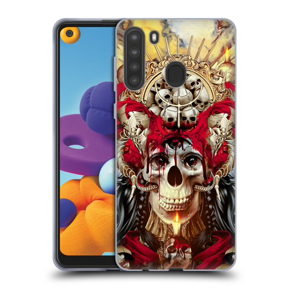 Head Case Designs Officially Licensed Riza Peker Skulls 9 3 Eyed Skull Soft Gel Case Compatible with Samsung Galaxy A21 (2020)