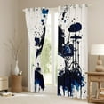 thumbnail image 3 of Homewish Cartoon Drum Black Out Curtains for Kids, Watercolor Splatter Art Curtains Pack of 2 (42x63 Each), Music Theme Bedroom Curtains, Black Out Curtains Room Decor, 3 of 6