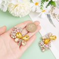 thumbnail image 3 of 1 Pair Butterfly Rhinestone Shoe Clips Light Khaki Polygon Shoe Buckles Detachable Alloy Iron Shoe Clips Shoes Charm Decoration for Wedding Party Shoe Accessories Women, 3 of 7