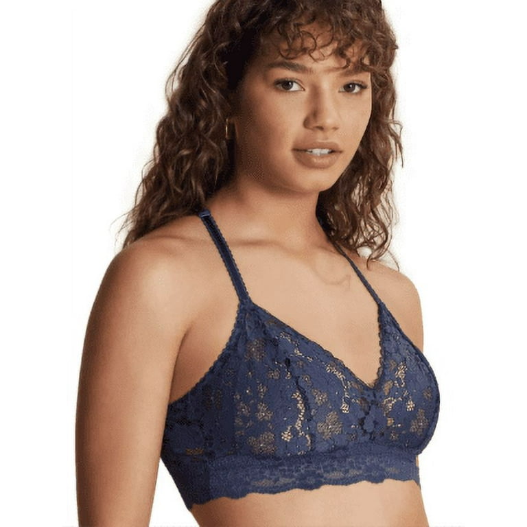MOI Navy Fashion Lace Scoop Neck Wire-free Bralette, US X-Large, NWOT 