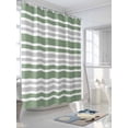 thumbnail image 3 of Shower Curtain Sage Green Grey Stripes Bathroom Curtains with Hooks, Waterproof Fabric Contrast Striped Bath Shower Curtains Set for Bathroom Bathtubs Decor 36x72 Inch, 3 of 8