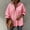 Pink, variant on Summer Blouse for Women V Neck Ladies Blouse Rolled Cuffed Long Sleeve Blouse Button Down Dress Shirts Office Drop Shoulder Blouse Button Down Plaid Shacket Shirt Gauze Shirt Beige 3XL
