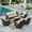 Beige, variant on Summit Living 7-Seat Wicker Patio Furniture Set with 4 Swivel Chairs & 3-Seat Sofa with Coffee Table, Outdoor Sectional Conversation Set, Peacock Blue