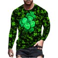 thumbnail image 1 of Camiseta de todos los días unisex para hombre Camiseta informal de manga larga con estampado gráfico en 3D del día de San Patricio Pompotops  oipoqjl6715, 1 of 9