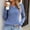 Blue, variant on Womens Solid Round Neck Sweater Long Sleeve Loose Fit Soft Lightweight Casual Everyday Top Black L