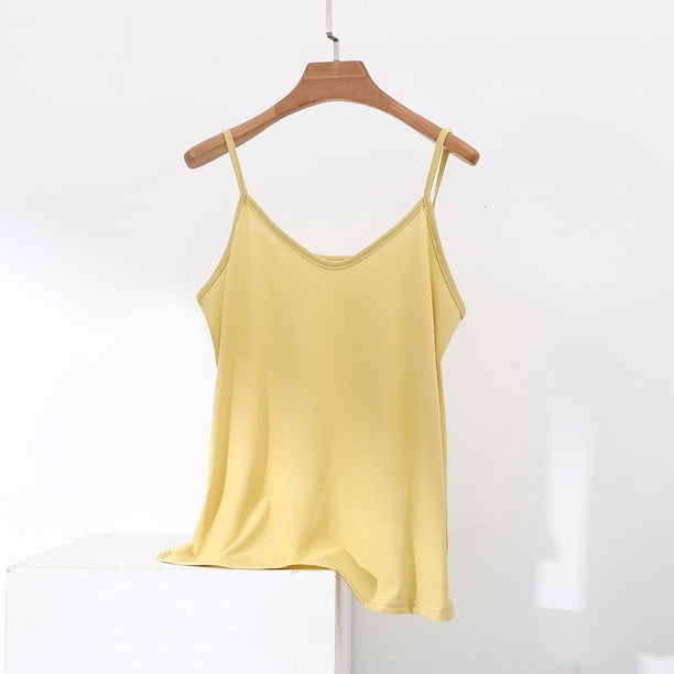 Camisola de manga corta para mujer, de color liso, con cuello en V, para exteriores, ropa interior básica, para decoración del hogar, pijama sin mangas de algodón.