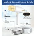 thumbnail image 3 of FUMMUX Handheld Garment Steamer, 20s Heating up, 12oz Water Tank, Fabric Steamer for Travel and Home, Wrinkle Remover for Clothes, White, 3 of 11