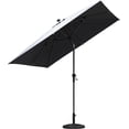 thumbnail image 4 of PURPLE LEAF 8' x 8' Square Outdoor Table Umbrella with Crank and Tilt, Aluminum Frame Patio Market Sun Umbrella, 8 Sturdy Ribs, Gray, 4 of 9