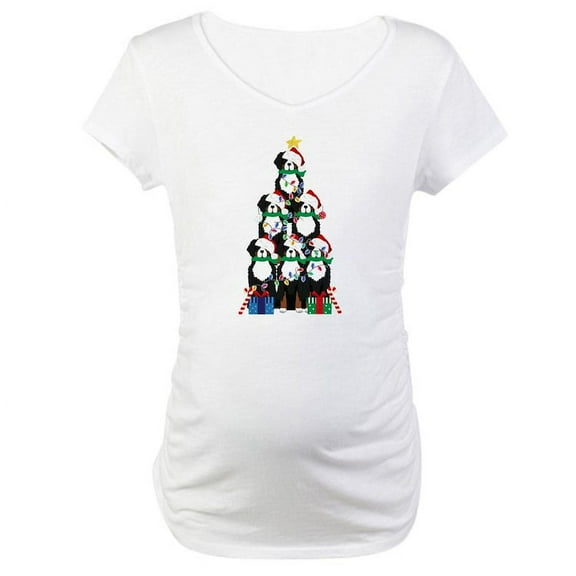CafePress - Bernese Mt Dog Xmas Tree Maternity T Shirt - Cotton Maternity T-shirt, Cute & Funny Pregnancy Tee