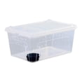 thumbnail image 3 of Caja de alimentación para reptiles, terrario transparente, hábitat para animales, mini casa reutilizable para mascotas 38x24x17cm, 3 of 8