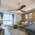 thumbnail image 2 of FETCOI 48" 3 Blades Wood Ceiling Fan, Dimmerable Downrod Outdoor Ceiling Fan with Lights and Remote Noiseless Reversible Motor Modern Ceiling Fan for Patios Bedroom Living Room (Walnut), 2 of 8