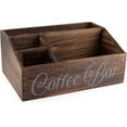 thumbnail image 2 of Coffee Station Organizer Wood Coffee Bar Organizer for Countertop and desk coffee bar accessories holder Coffee Cups and Pod Holder Farmhouse style Coffee Bar Accessories BasketRustic Brown, 2 of 4