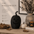 thumbnail image 6 of Aximioll Halloween Black Rattan Pumpkin Lantern 11.8In, Farmhouse Woven Jack-O-Lantern Basket, Cutout Face Candle Holder for Porch Entryway Fireplace Mantel Decor, Black, 6 of 7