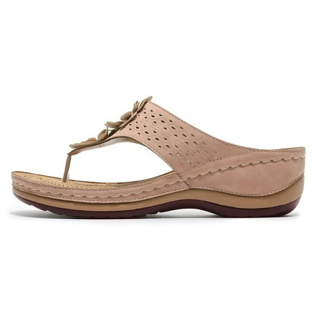 

Qufokar Womens Flip Flops With Arch Support Casual Shoes for Women Low Heel Flip Sandals Shoes Wedges Women S Outdoor Fashion Slippers Floral Casual Flops Women S Casual Shoes