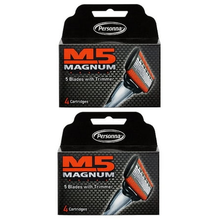 Personna M5 Magnum 5 Refill Razor Blade Cartridges, 4 ct. (Pack of 1)