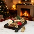 thumbnail image 4 of Christmas Decorative Balls for Bowls,Red Bowl Fillers Vase Filler Wicker Rattan Balls Decorative for Home Decor,Winter Holiday Orbs Spheres Woven Spherical Farmhouse Decor Props(Large), 4 of 11