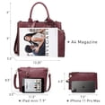 thumbnail image 6 of Women's 3Pcs Purse Handbag Shoulder Bag Tote Satchel Hobo Bag Briefcase Work Bag for Ladies, 6 of 9