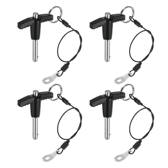 Uxcell 4Pack T Handle Lock Pins, 6mm x 20mm Usage Length Stainless Steel Push-Button Quick Release Pin
