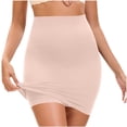 thumbnail image 2 of Cxenplz Half Slip Shorts for Women Under Dresses Seamless Tummy Control Tight Shapewear Skirt, 2 of 5