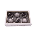 thumbnail image 4 of Kurt Adler Ornaments For Christmas Tree, Silver/Black Jeweled Glass Balls, 80 MM Diameter, 6 Piece, 4 of 4