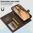 thumbnail image 4 of for Samsung Galaxy S25 Edge, Wallet Case with Magnetic Removable Inner Case, Classic Kickstand Wrist Strap Card Slots Full Body Protection Phone Cover for Men Women for Galaxy S25 Edge, Brown, 4 of 12