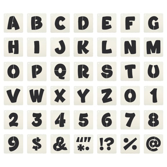 Plantillas de Letras y Números Uxcell de 1.5", 42 Piezas Plantillas Reutilizables Cuadradas para Pintar en Pared, Madera, Tela, Carteles, Estilo de Letras Mayúsculas