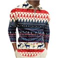thumbnail image 2 of Aimik Hanes Mens Ugly Christmas Shirt Quarter Zip Up Polo Shirts Turtleneck Long Sleeve Slim Fit Polo Pullover, 2 of 5
