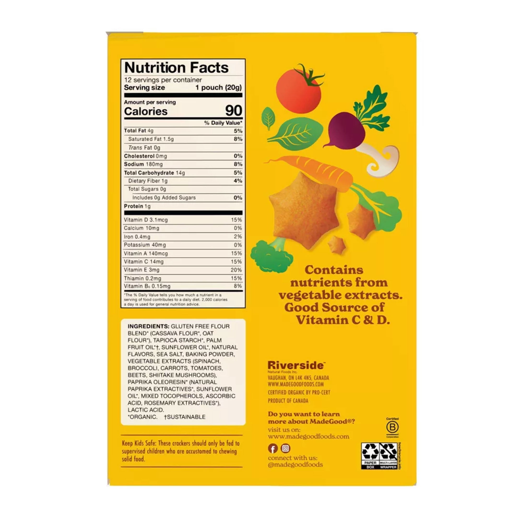 MadeGood Star Puffed Cheddar Crackers, 8.4oz/12ct